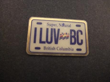 BC (British Columbia) provincie van Canada als nummerbord
